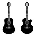 Acoustic guitar. Flat icons. Silhouette vector