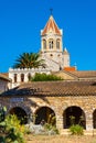 Abbaye de Lerins monastery with Saint Marie Holy Mary church on Saint Honorat island offshore Cannes at French Riviera in France