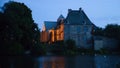 Abbey of Brittany France at nightfal