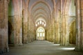 Abbey of Fontenay, Burgundy, France. Interior of famous Cistercian Abbey of Fontenay, a UNESCO World Heritage Site since 1981 Royalty Free Stock Photo