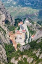Abbey Monastery Montserrat Barcelona Spain portrait format from above Catalonia travel traveling