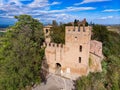 Abbey of monteveglio regional natural park bologna aerial photos with drone