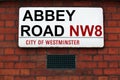 Abbey Road sign at recording studios