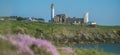 Abbey ruin and lighthouse, Pointe de Saint-Mathieu, Brittany, Fr