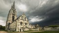 Abbey of Saint-Jean-des-Vignes under a stormy sky. Soissons Royalty Free Stock Photo