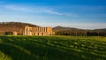 Abbey of San Galgano, Italy - circa May, 2021: Abbazia di San Galgano original name, the ruin of an ancient cathedral with