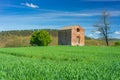 Abbey of San Galgano, Italy - circa May, 2021: a small chapel near Abbazia di San Galgano original name, the ruin of an ancient