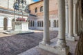 The Romanesque cloister of the abbey of Sassovivo of the thirteenth century, Foligno, Umbria