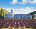 Abbey of Senanque with lavander field. Provence Royalty Free Stock Photo