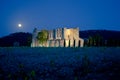 Abbey of St. Galgano under the moonlight Tuscany Royalty Free Stock Photo