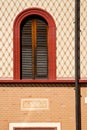 Abbiate varese italy abstract window church and venetian blind