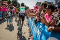 Abbiategrasso, Italy May 24, 2018: Professional Cyclist Davide Formolo mets the fans