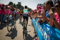 Abbiategrasso, Italy May 24, 2018: Professional Cyclist Davide Formolo mets the fans