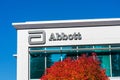 Abbot logo, sign at the company office in Silicon Valley. Abbott Labs is an American health care company. - Sunnyvale, California