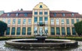 Abbots palace in gdansk oliva park. building with fountain