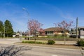 ABBOTSFORD, CANADA - April 09, 2020: Modern town with empty streets and no people