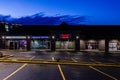 ABBOTSFORD, CANADA - FEBRUARY 10, 2020: retail store strip mall in early morning