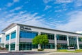 Abbott Laboratories modern office exterior under blue sky