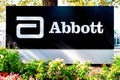Abbott Labs logo and sign near company office in Silicon Valley.