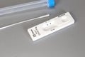 Abbott Panbio COVID-19 Ag, self test kit coronavirus for at home on gray background, Covid-19, health,business concept