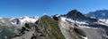 Glacier National Park Landscape Panorama of Alpine Peaks from Abbott Ridge, Purcell Mountains, British Columbia Royalty Free Stock Photo