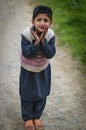 young boy posing for the camera Royalty Free Stock Photo