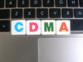 Abbreviation CDMA on keyboard background