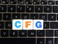 Abbreviation CFG on keyboard background