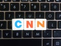 Abbreviation CNN on keyboard background