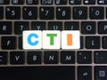 Abbreviation CTI on keyboard background