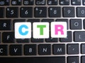 Abbreviation CTR on keyboard background Royalty Free Stock Photo