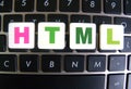 Abbreviation HTML on keyboard background Royalty Free Stock Photo