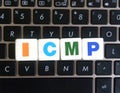 Abbreviation ICMP on keyboard background
