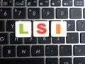 Abbreviation LSI on keyboard background Royalty Free Stock Photo