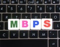 Abbreviation MBPS on keyboard background