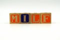 MILF - text background Royalty Free Stock Photo