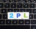 Abbreviation 2PL on keyboard background