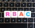 Abbreviation RBAC on keyboard background Royalty Free Stock Photo
