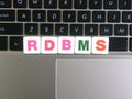 Abbreviation RDBMS on keyboard background Royalty Free Stock Photo