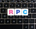 Abbreviation RPC on keyboard background
