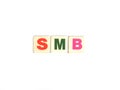Abbreviation SMB on white background Royalty Free Stock Photo