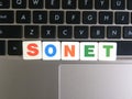 Abbreviation SONET on keyboard background Royalty Free Stock Photo