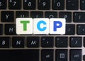 Abbreviation TCP on keyboard background