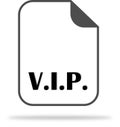 The abbreviation V.I.P. on the document icon. Indicates a very i