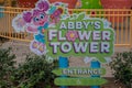 Abbys Flower Tower sign in Sesame Street at Seaworld 86