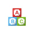 ABC Alphabet Blocks Flat Illustration. Clean Icon Design Element on Isolated White Background