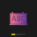 ABC Alphabet on chalkboard doodle icon for education and back to school concept. Gradient glyph sign symbol vector illustration Royalty Free Stock Photo