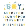 ABC. Alphabet. Clipart, isolated vector letters. Hand drawn bold cut out color font. Letters set.