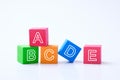 ABC alphabet cubes for early child education concept