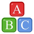 ABC Alphabet Flat Icon Isolated on White Royalty Free Stock Photo